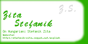 zita stefanik business card